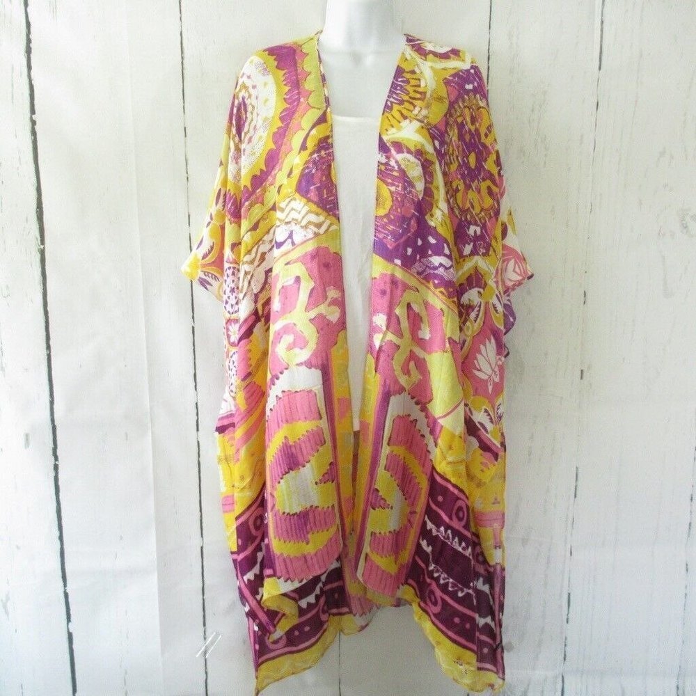 New Angie Kimono Wrap OS One Size S M L XL Art To‎ Wear Boho Peasant Hippie